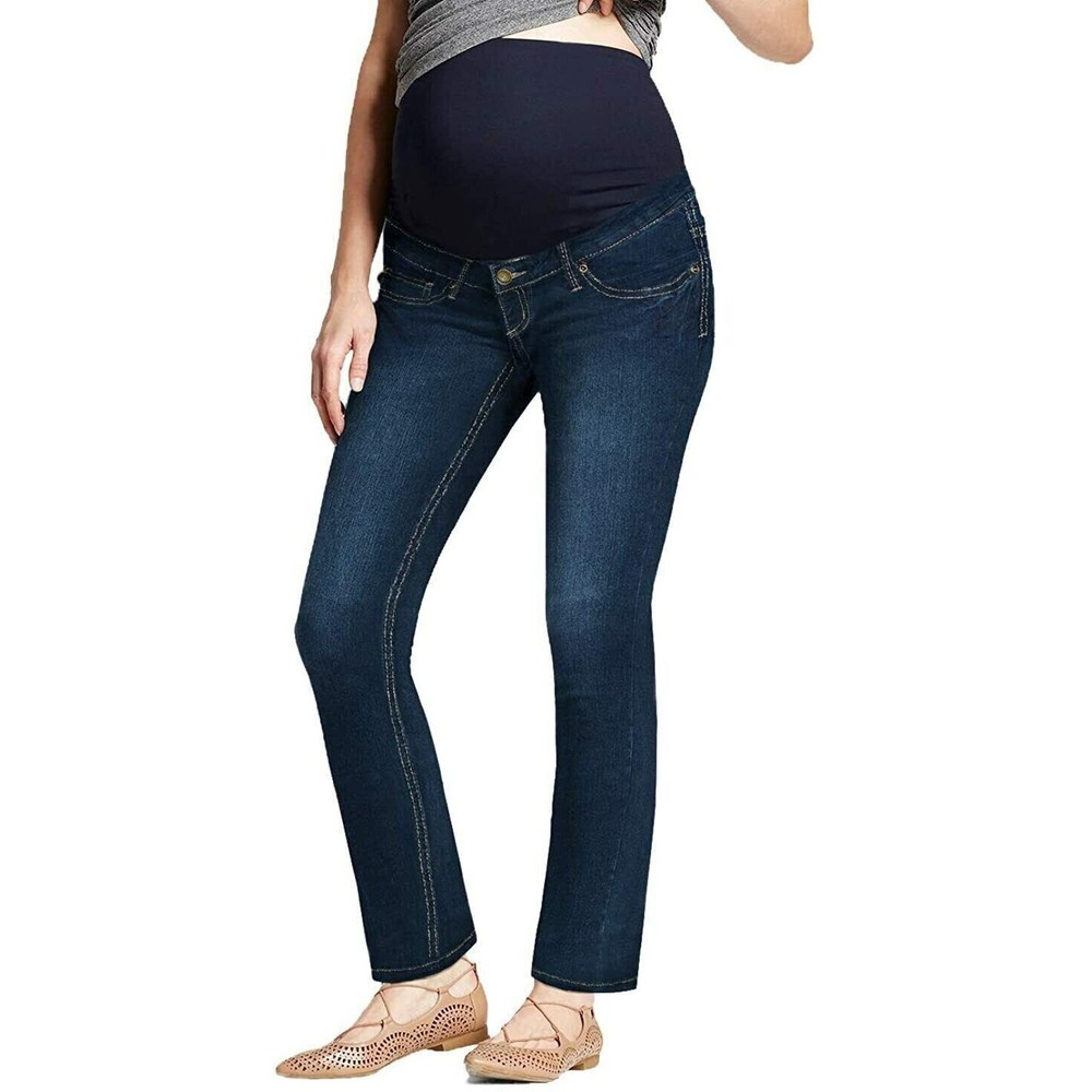 Hybrid & Company Womens Maternity Jeans Sz Small Super Comfy Stretch Medium Wash